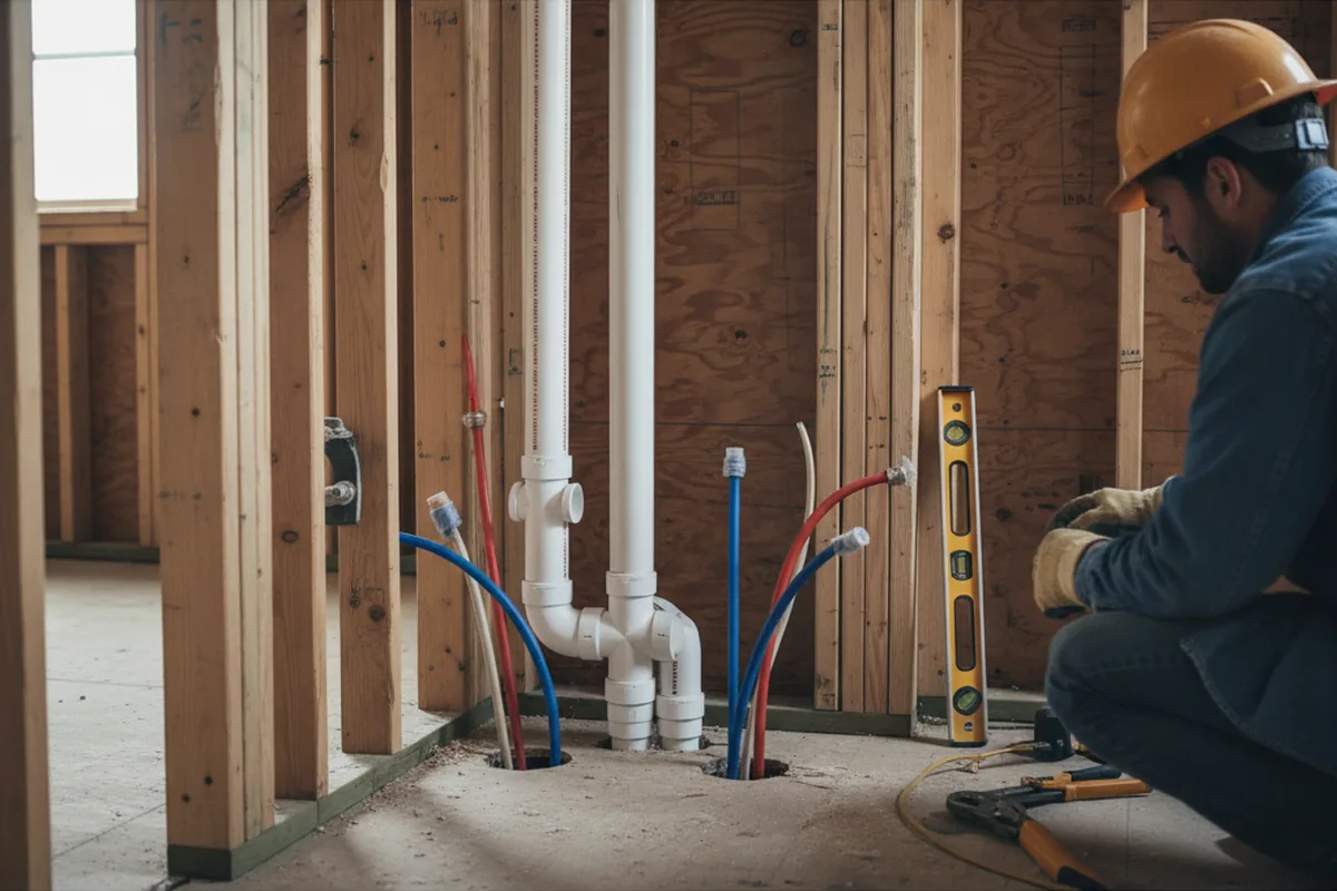 Drain and supply rough-in during Leak Detection in Sacaton