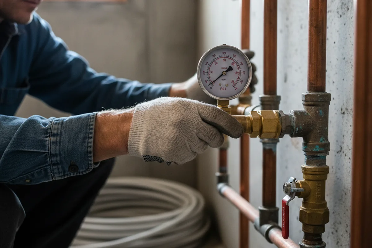 Pressure testing a repaired line during Water Line Repair in Sacaton